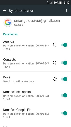 Vos informations seront synchronisées