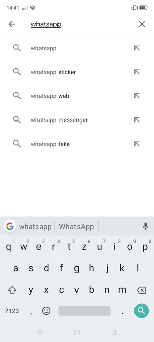 Geben Sie den Namen der App ein und wählen Sie Suchen