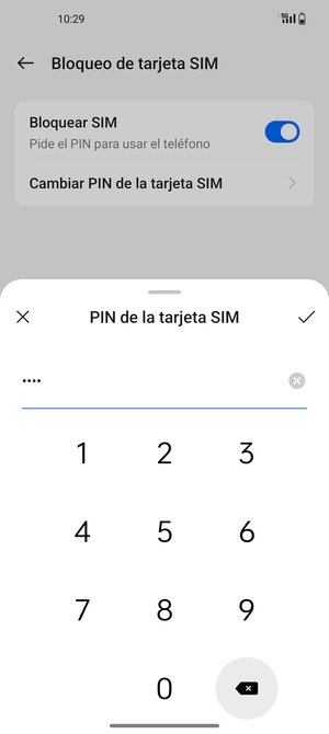 Introduzca su Nuevo PIN de tarjeta SIM y seleccione Aceptar