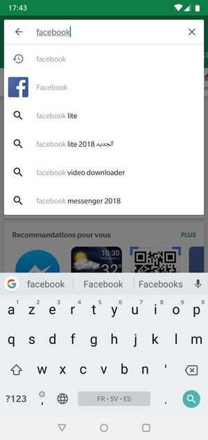 Saisissez le nom de l'appli et sélectionnez Rechercher