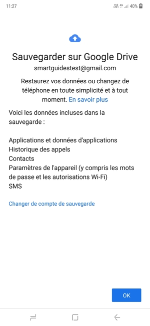 Sélectionnez OK