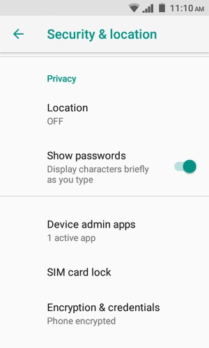 To change the PIN for the SIM card, scroll to and select SIM card lock