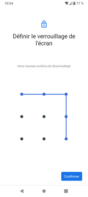 Dessinez de nouveau le schéma de déverrouillage et sélectionnez Confirmer