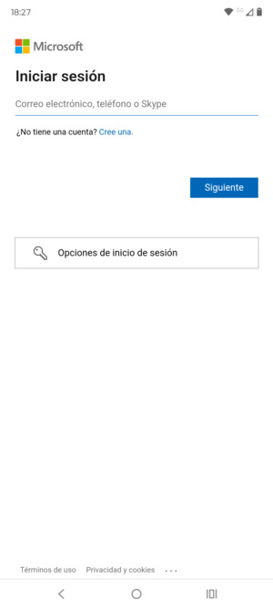 Introduzca su Dirección de correo electrónico y seleccione Siguiente