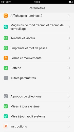 Pour activer votre écran de verrouillage, allez dans le menu Paramètres et sélectionnez Empreinte et mot de passe