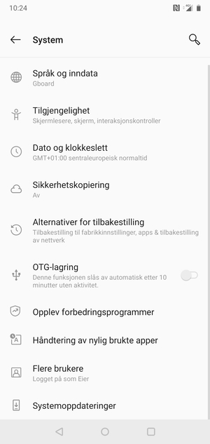 Velg Systemoppdateringer