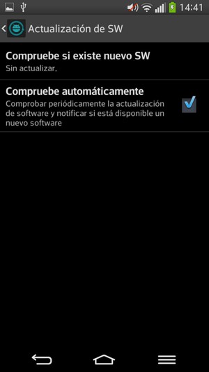 Seleccione Compruebe si existe nuevo SW