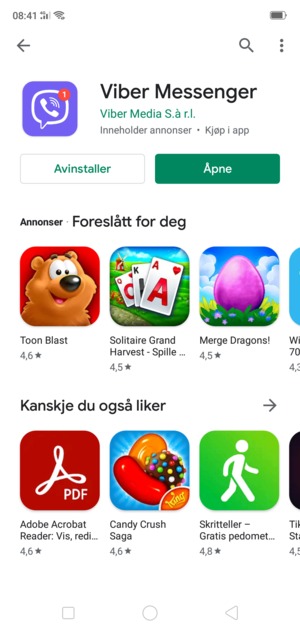 Velg Åpne
