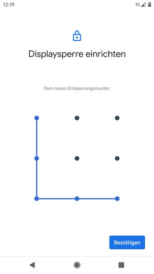 Zeichnen Sie das Entsperrmuster erneut und wählen Sie Bestätigen