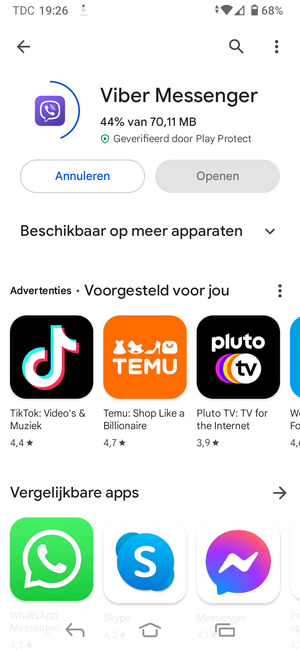 Wacht tot het installatieproces beëindigd is