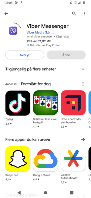 Vent til installasjonen er ferdig