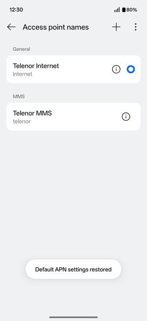 Select New APN