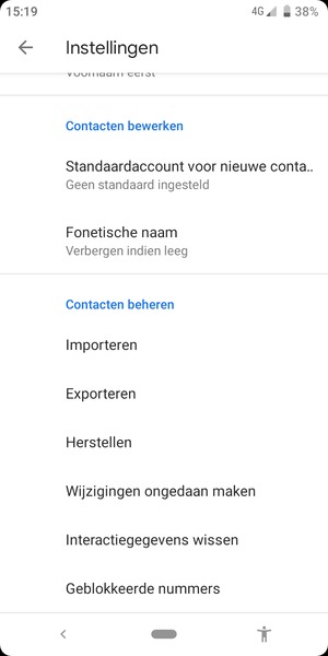 Scroll naar en selecteer Importeren