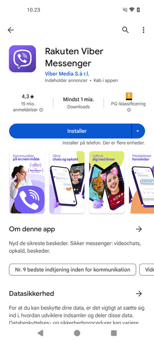 Vælg Installer