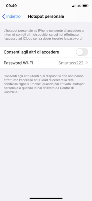 Imposta Consenti agli altri di accedere su ON