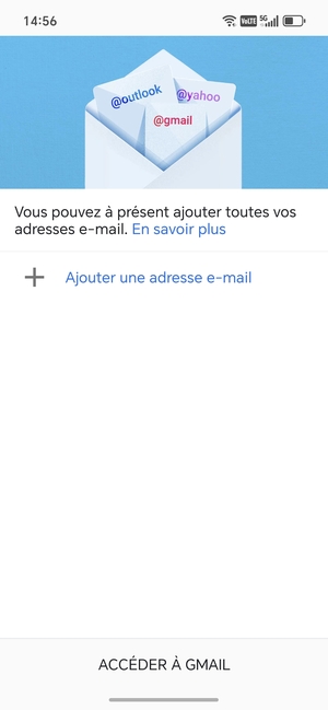 Sélectionnez Ajouter une addresse e-mail