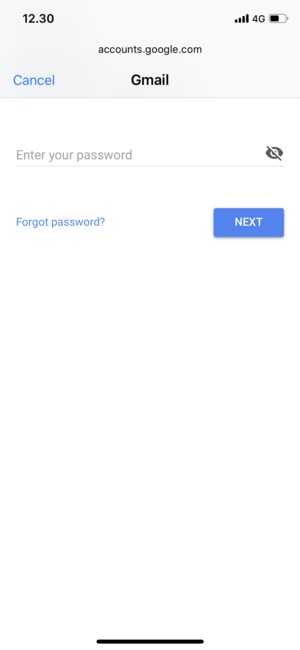 Enter your Password and select NEXT