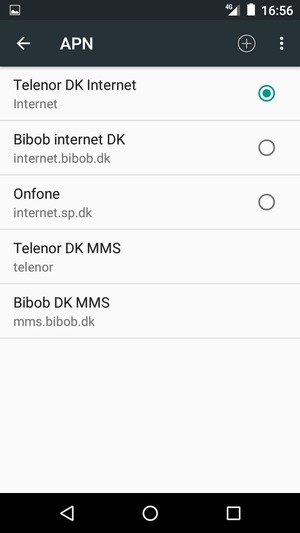 Seleziona il tasto Menu