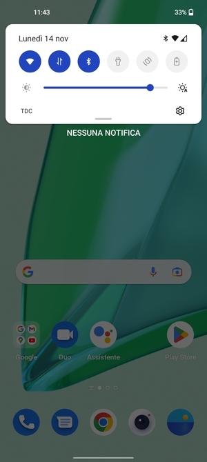 Scorri nuovamente verso il basso il menu in alto