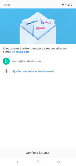 Sélectionnez ACCÉDER À GMAIL