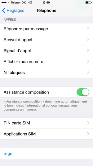 Sélectionnez PIN carte SIM