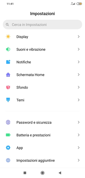 Scorri e seleziona Impostazioni aggiuntive