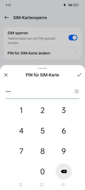 Geben Sie Ihre Neue PIN für die SIM-Karte ein und wählen Sie OK