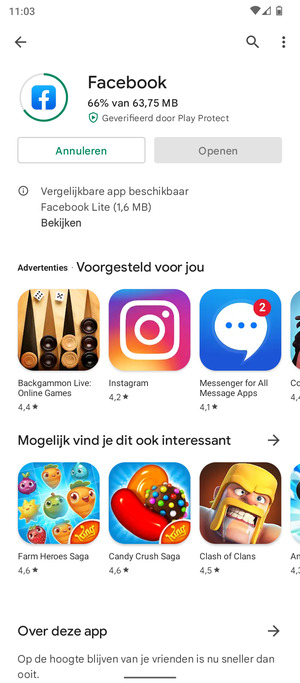 Wacht tot het installatieproces beëindigd is