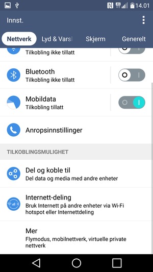 Velg Nettverk og Mer