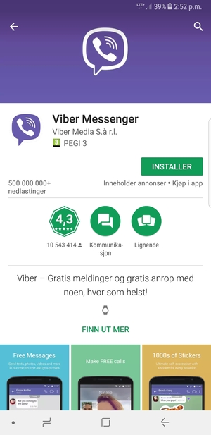 Velg INSTALLER