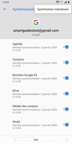 Sélectionnez Synchroniser maintenant