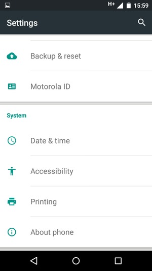 Scroll to and select About phone