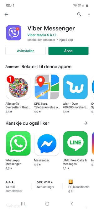 Velg Åpne