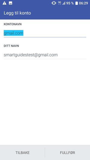 Gi kontoen din et navn, og skriv inn navnet ditt. Velg FULLFØR