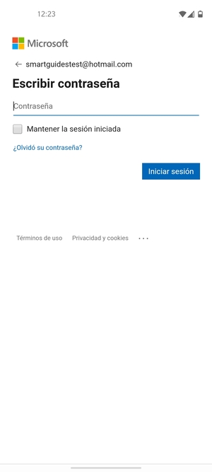 Introduzca su contraseña y seleccione Iniciar sesión