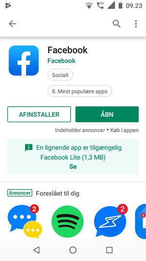 Vælg ÅBN