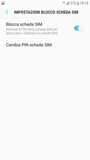 Seleziona Cambia PIN scheda SIM