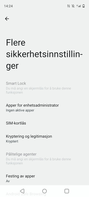 Velg SIM-kortlås