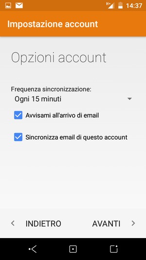Seleziona AVANTI
