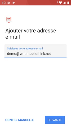 Saisissez votre adresse e-mail et sélectionnez SUIVANTE