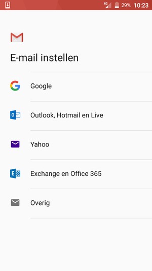 Selecteer Outlook, Hotmail en Live