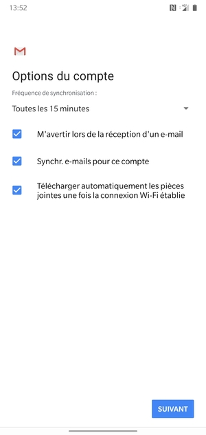 Sélectionnez SUIVANT