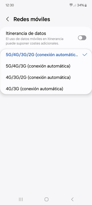 Seleccione la opción deseada