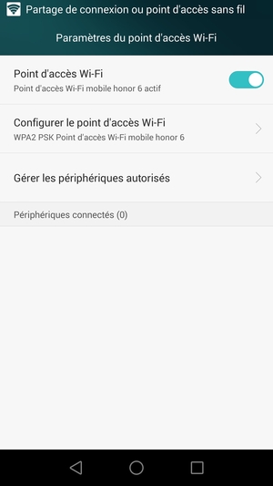 Votre téléphone est maintenant configuré pour être utilisé comme modem
