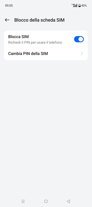 Seleziona Cambia PIN della SIM