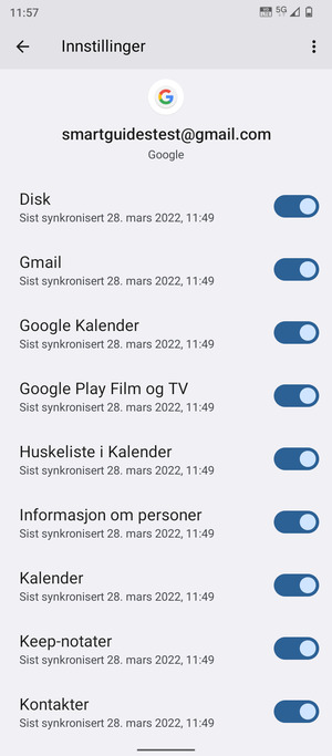 Forsikre deg om at Kontakter er valgt
