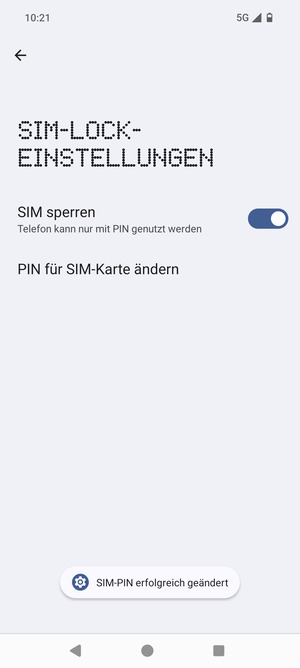 Ihre SIM-PIN wurde geändert
