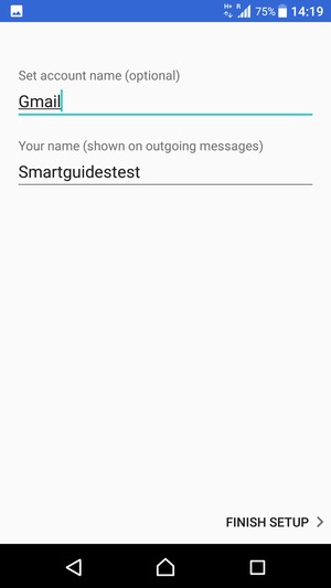 Give your account a name and select FINISH SETUP