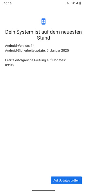 Falls Ihr Handy aktualisiert ist, wird Ihnen der folgende Bildschirm angezeigt