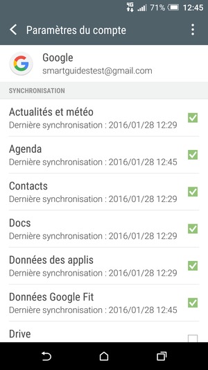 Sélectionnez le bouton du Menu